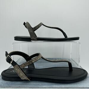 NEW sugar Pedra Women’s T-Strap Sandals Black Size 8.5M